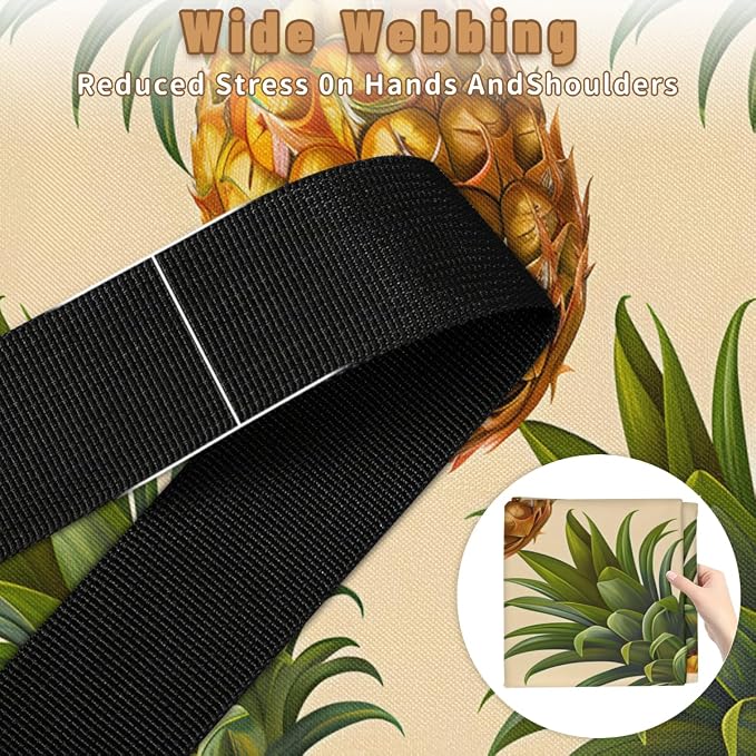 Pineapple Large Storage Bags, Fabric Bed Storage Containers, Foldable Closet Organizers for Blanket, Clothing, Comforter, Bedding, Fruit