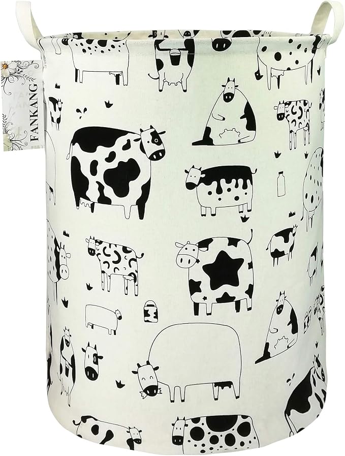 Storage Bin Foldable Nursery Organizer Basket Cow | Foldable with Waterproof PE Coating Organizer Bin for Kids Boys and Girls,Office,Bedroom,Clothes
