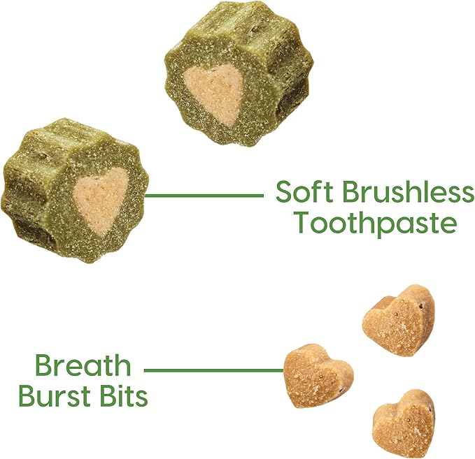 Ark Naturals Small Breed Soft Brushless Toothpaste + Breath Bursts Bundle - Vet Formulated Dog Dental Chews for Small Breeds - Helps Reduce Plaque & Tartar, Polishes Teeth, and Freshens Breath