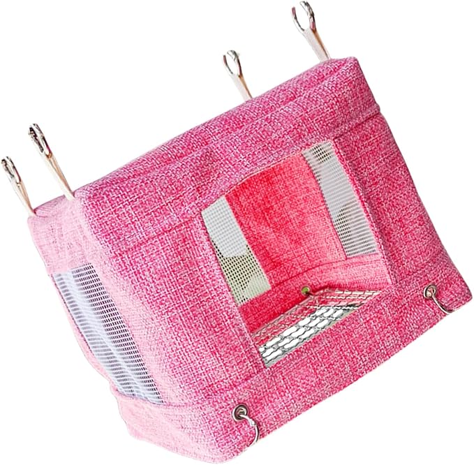 Bird Perch Nest Tent Stand for Parrots Conure Budgies Swing Breathable Hammock for Small to Large Parrots Toy Hanging Bed