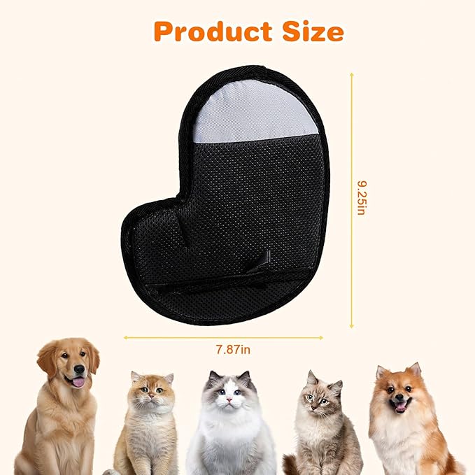 Pet Hair Removal Glove, Electrostatic Pet Hair Remover Glove for Cats & Dogs, Reusable Brush Static Grooming Glove for Couch, Furniture, Carpet, Car Seat, Curtain