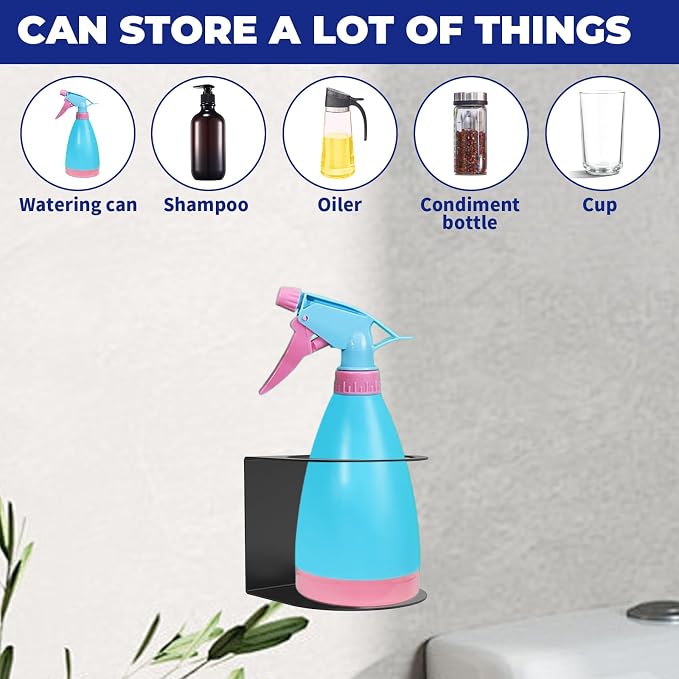 4 Pack Spray Bottle Holder, Metal Spray Bottle Holder Wall Mounted Can Rack Easy to Mount and Use, Easy to Organize and Store Spray Can Rack Suitable for Kitchens