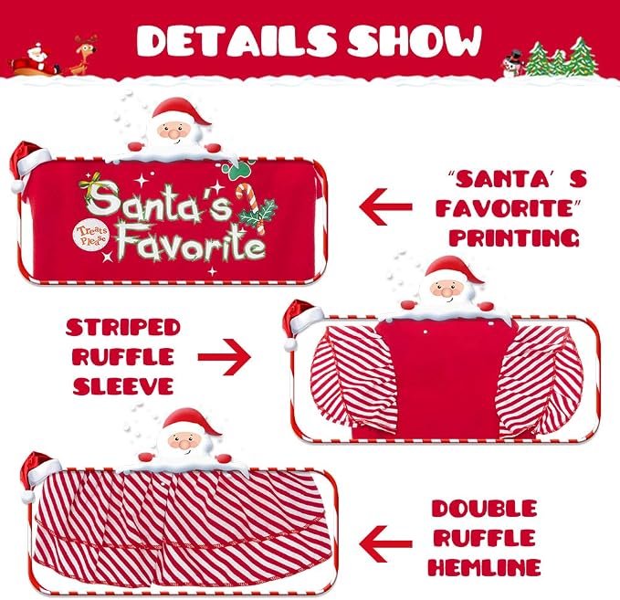 Dog Christmas Dress for Small Dogs,Puppy Costumes Pet Clothes Holiday Girl Dogs Shirt with Santa's Favorite Pattern,Party Dog Vest Dresses Cat Apparel Sweater Warm Skirt