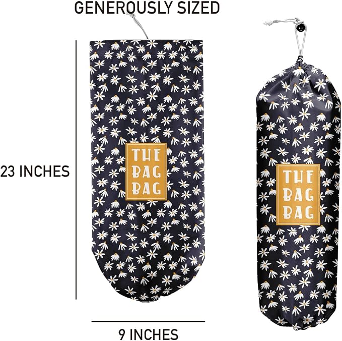 Daisy Grocery Bag Organizer - Plastic Bag Holders for Kitchen, Pantry, Laundry Room - Home Decor Gift for Women & Men