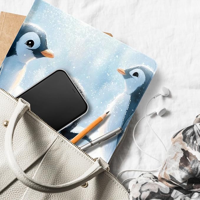 for Microsoft Surface Pro X/Pro X Plus-13 2019/2020/2021/2024 Tablet Case,Auto Wake/Sleep,Adjustable Stand Protective Cover - Cute Penguin Cartoon