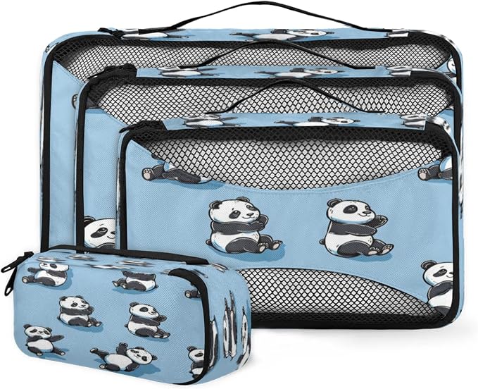 Packing Cubes for Travel, Cute Panda Travel Luggage Packing Organizers for Women Men, Large Custom Toiletries Bag for Cosmetics Toiletries, Cartoon Panda