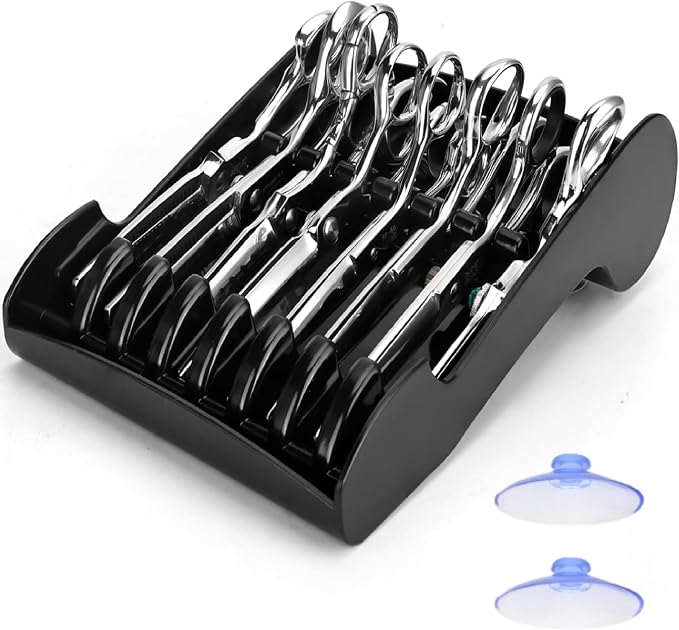 Salon Scissors Holder Rack,Salon Scissors Holder Racks Barber,Shears Stand Organizer Storage Tray,Hair Salon Shear Holder Scissors Storage Tray Available, for Scissors (8 x 5.1 x 2.2)