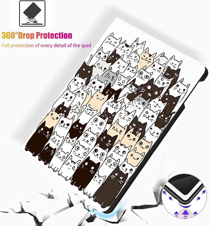 for Microsoft Surface Pro 8-13" 2021 Tablet Case,Auto Wake/Sleep,Adjustable Stand Protective Cover - Cute Cat Pattern