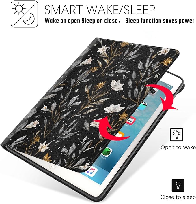 Tablet Case for iPad 10.5 Inch (iPad Air 3/Pro,2017/2019),Shockproof Protective Cover with Stand,Auto Wake/Sleep,Vintage Floral