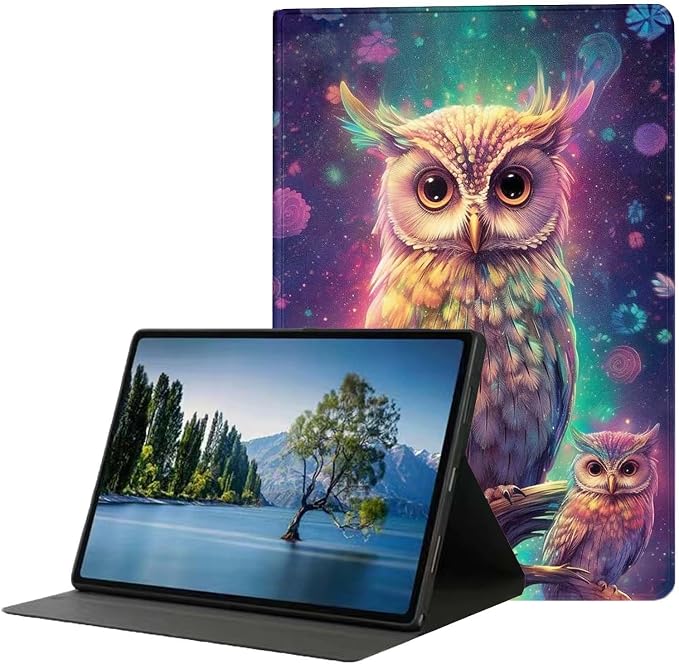 for Samsung Galaxy Tab E 9.6" Tablet Case 2015(SM-T560/T561/T565/T567),Premium Leather Folio Stand Auto Wake/Sleep,Multiple Viewing Stand,Cute Owl