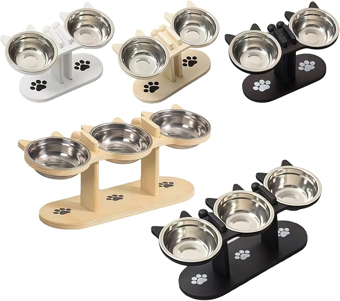 Pet Food Bowl Water Dispenser Adjustable Stand Elevated Feeder Bowl for Dry Food Treats Watering Feeding Device Dog Water