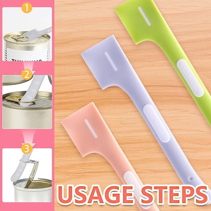 3 Pcs Dog Cat Food Scoop Pet Supplies Silicone Canned Spoon for Cat Dog Feeding and Wet Food Storage, Pink Gray Green