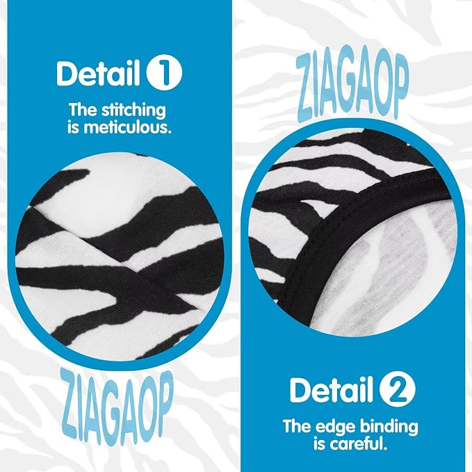 Adorable Zebra Print Dog Shirts – Lightweight, Cozy Outfit for Small to Medium Dogs, Soft & Snuggly Pet Wear for Everyday Comfort and Cuteness.Black XS