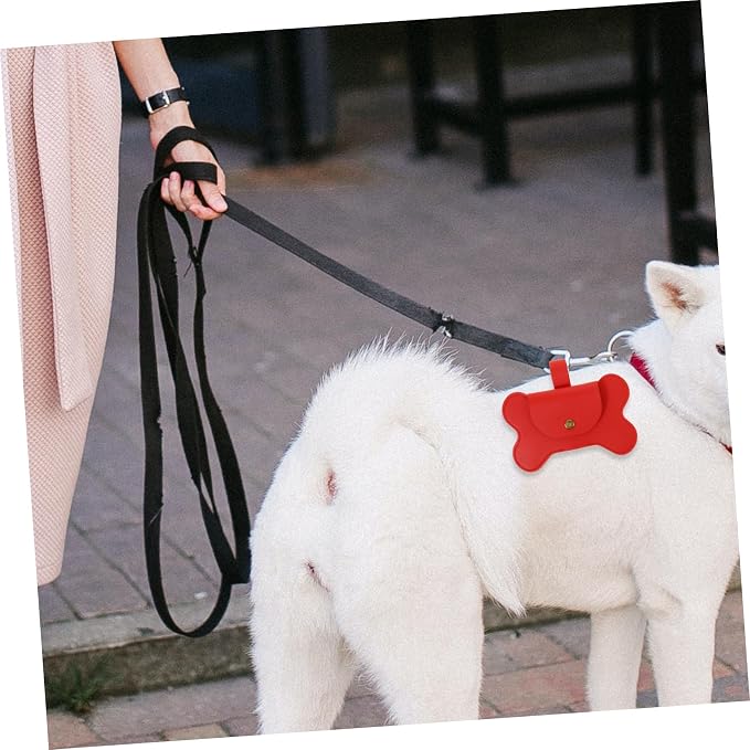 Kisangel Dog Waste Bag Holder Convenient Poop Bag Dispenser for Leash Durable PU Material Easy Attachment for Hiking Camping and Daily Walks
