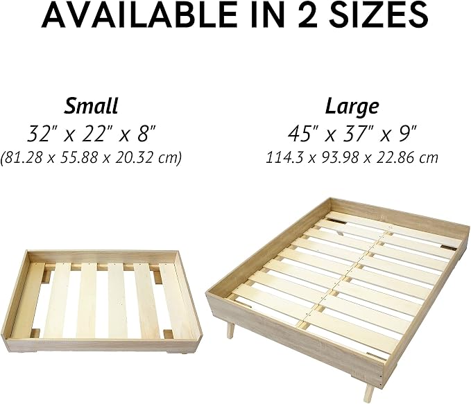 Midlee Raised Wooden Dog Bed Frame- Large