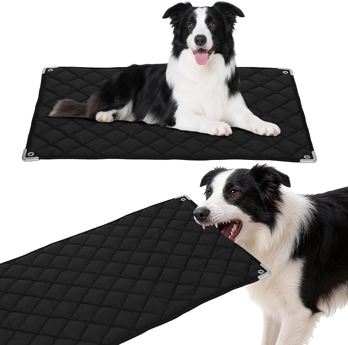 Brobear 35" x 22"Chew Proof Crate Pad for Aggressive Chewers | 35" x 22",With Reinforced Metal Edges and Metal Rings, Suitable for Stubborn Chewers and Puppies in Teething Stage Suitable