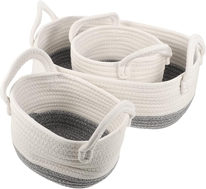Healifty 3pcs Woven Dog Toy Storage Basket Compact Practical Pet Organizer for Toys Easy to Move Safe Material for Neat Home Organization
