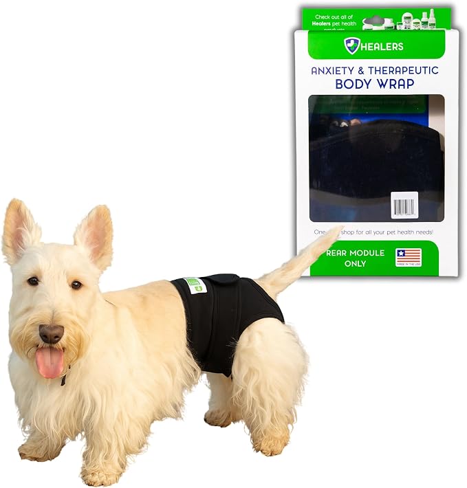 Healers PetCare Rear Wrap for Dogs, Calming Support, Small | Calming compression wrap, incontinence and recovery support, hot/cold pockets, adjustable, breathable, washable
