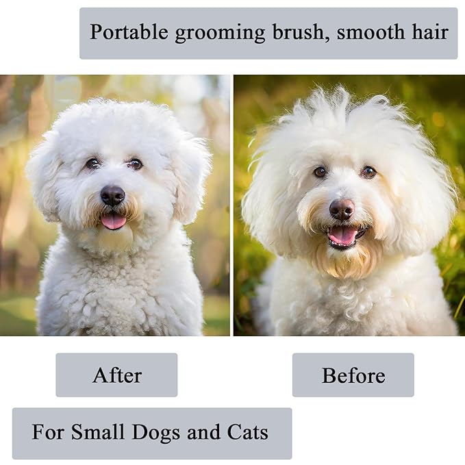 Dog Grooming Brush, Soft Puppy Massage Brush, Pet Hair Bathing Brush Comb, Hangable Grooming Tool for Poodles, Teddy, Yorkies, Maltese, Shih Tzu, Chihuahua (Marble Grain Grey)