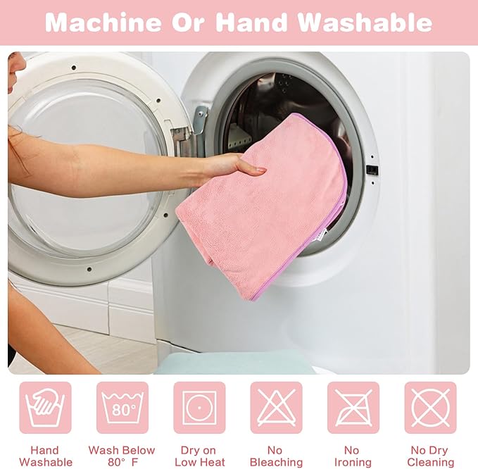 Pet Bathrobe for Dog Cat Absorbently Quick Drying Coat Cute Dogs Bath Towel Hooded Robe Adjustable Collar & Belly Strap for Pool Beach (Pink, Large)
