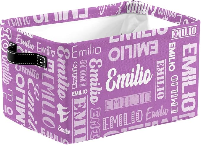 Personalized Toy Box Storage Bins for Boys Girls with Name, Kids Custom Storage Basket Cubes Organizer with Handles, Shelf Closet Storage Baskets Bin Customized Gift, 1 Pack
