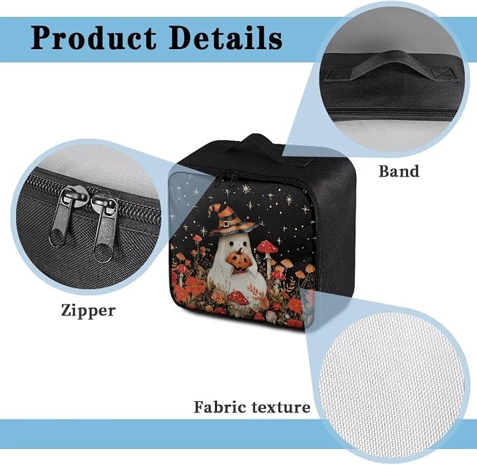 Empty First Aid Bag Halloween Ghost First Responder Case for Emergency Teams and Family Use Includes Modular Inserts Wear Resistant Zippers Breathable Back Panel
