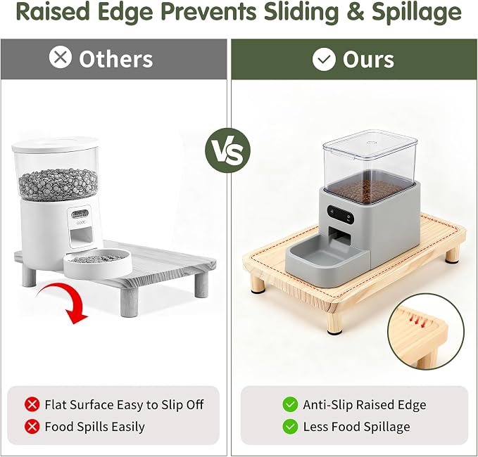 Cat Food Stand, Elevated Cat Feeding Station for Bowls & Feeders