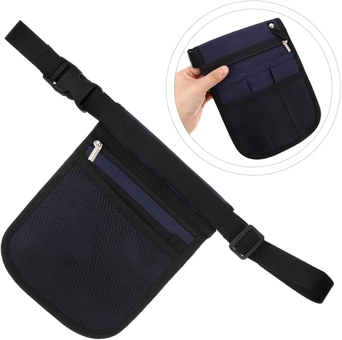 Beaupretty Versatile Nurse Fanny Pack for Women Oxford Cloth Waist Bag Multiple Compartments Portable Organizer for Nursing Supplies and PET Care