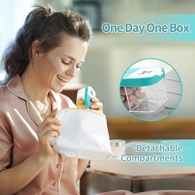 Large Weekly Pill Organizer 2 Times a Day for Vitamin, Medicine, Supplement | extra large capacity; large size; good quality; detachability; durability; easy to open and close; easy to use; practical