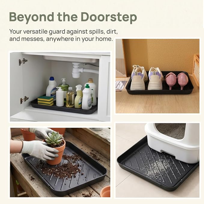 Alipis Shoe Storage Tray 15.74 X 11.81 X 1.37 in Plastic Boot Tray for Entryway Hallway Kitchen Car Trunk Pet Feeding Area Keep Floors Dry and Clean