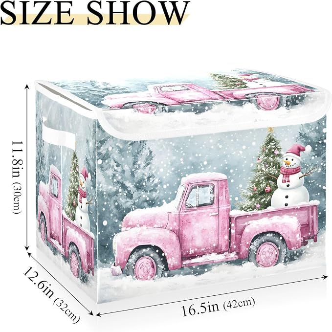 senya Christmas Baskets Collapsible Storage Bins with Lids, Car Christmas Tree Storage Boxes Clothes Baskets for Organizing