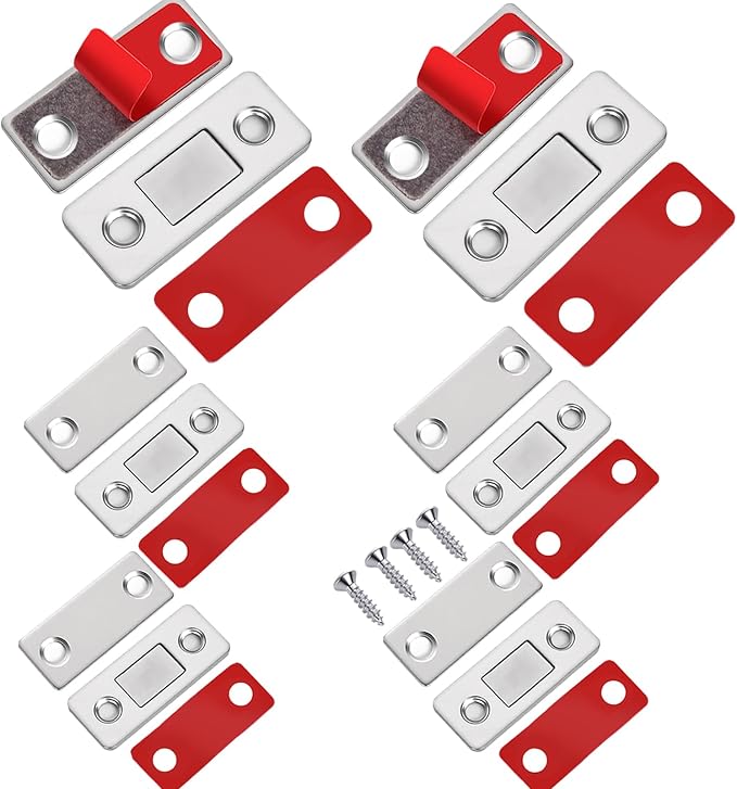 Cabinet Magnetic Catch 6 Pack Ultra Thin Cabinet Door Magnetic Catch for Drawer Magnet Adhesive Cabinet Latch Magnetic Closures for Sliding Door Closure Kitchen Closet Closer