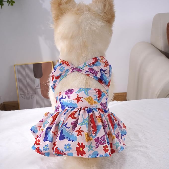 Generic Dog Bikini Swimsuit Puppy Beach Dress Summer Dog Clothes Female Girl Adjustable Pet Skirt Outfit Lightweight Puppy Vest Shirts Cat Apparel Dog Bathing Suit for Small Medium Dog, X-Large