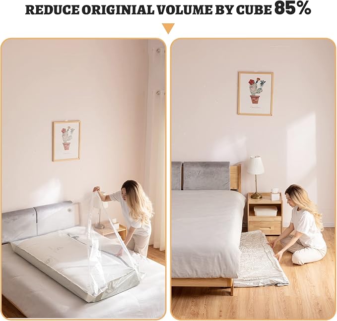 Mattress Vacuum Bag, 86x39in Space Saver Vacuum Storage Bags, Oversized Vacuum Bags, Reusable Space Saver Bags, Twin Mattress Vacuum Bag King for Memory Foam Mattress Moving Storage, 86.7x39.4in