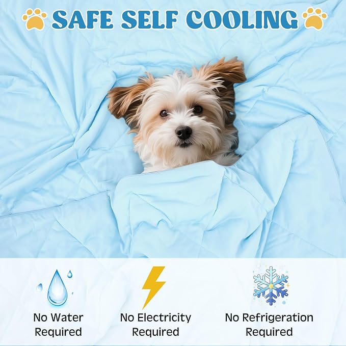 2 Pack 40" x 60" Dog Cooling Mats with Storage Bags, Washable Cooling Pads for Dogs, Foldable Pet Self-Cooling Mat for Crate, Sofa, Floor, Car, Indoor Outdoor Summer Use