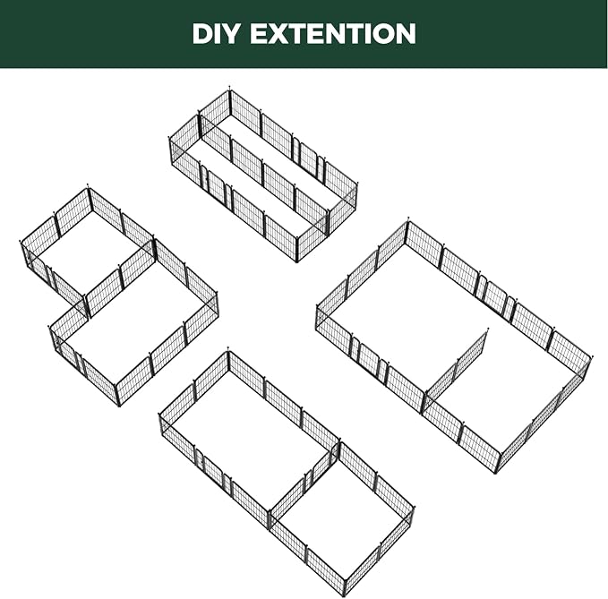 FXW Rollick Dog Playpen with Divider Connectors, 24" H, 16 Panels | Heavy-Duty & Easy setup Play Area, Two-Zone Layout, Indoor & Yard, For Puppies & Small Dogs, Patented
