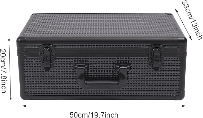Barber Case, Professional Barber Organizer Case, Clipper Storage Suitcase, Aluminum Hard Shell Tool Box, Dustproof Clear Cap, Hair Stylist Pet Grooming Salon Travel Kit Organizer 17.13