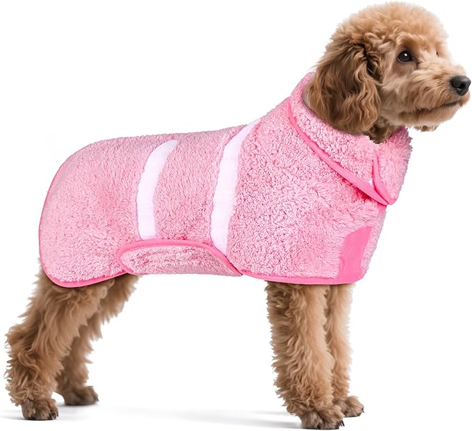 Dog Bathrobe Super Absorbent Dog Towels Large Quick Drying Robes for After Bath Soft Adjustable Warm Keeping Dogs Towel(S-XXL)