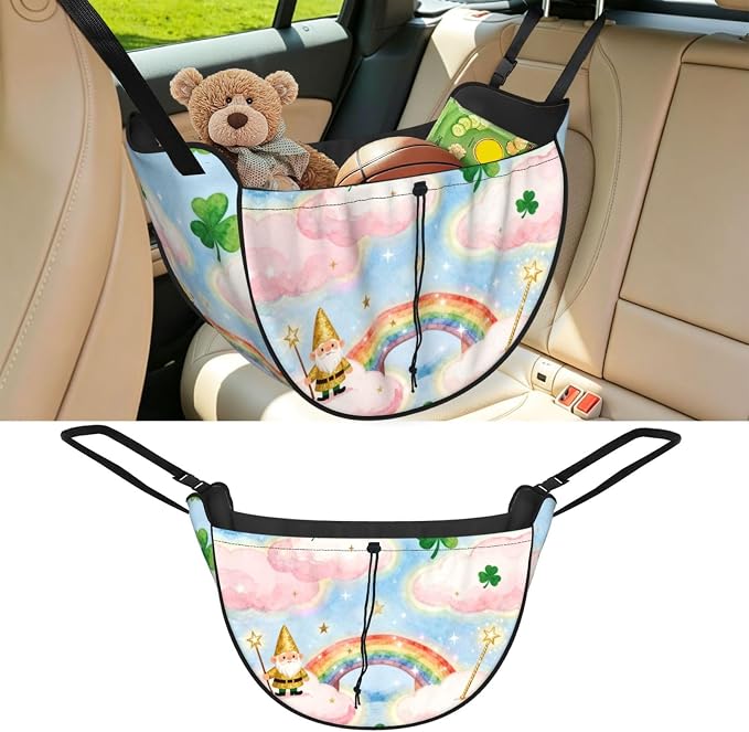Dreamy Colors Car Seat Organizer-Backseat Storage Bag for Travel | Waterproof Durable. Holds Snacks Gear Essentials. Fits Most Cars.