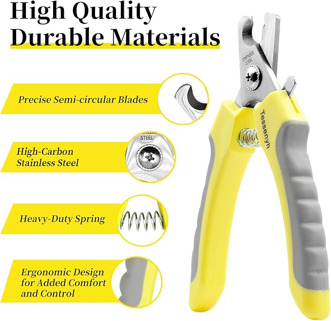 Professional Dog Nail Trimmers, Dog Nail Clippers for Large & Medium Dogs, Cats, and Pets, with Safety Lock and Protective Guard, 6.5 Inches