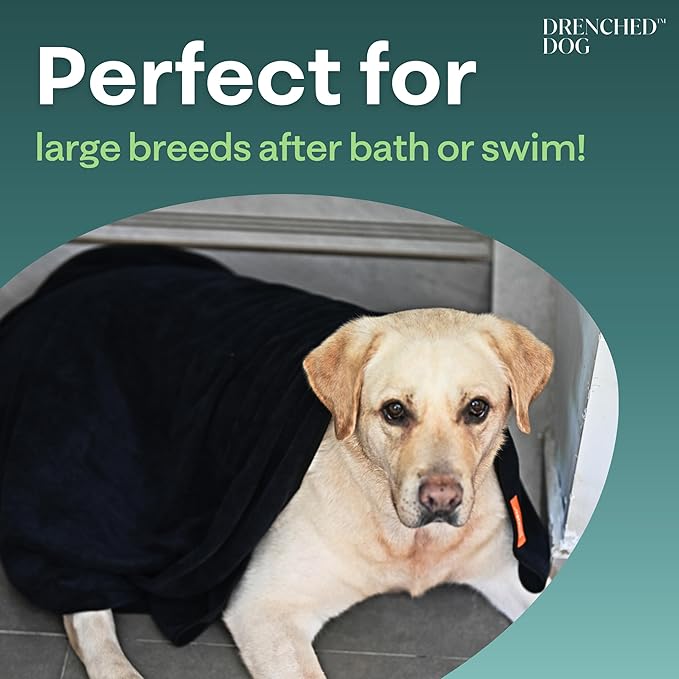 Bath Towel for Large Dogs – XL Microfiber Dog Drying Towel | Covers More, Absorbs More | 47 x 31 in | Quick Dry After Baths, Swims & Wet Walks
