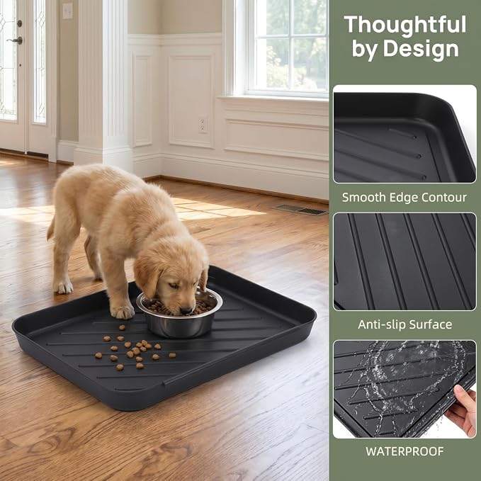 Alipis Shoe Storage Tray 15.74 X 11.81 X 1.37 in Plastic Boot Tray for Entryway Hallway Kitchen Car Trunk Pet Feeding Area Keep Floors Dry and Clean