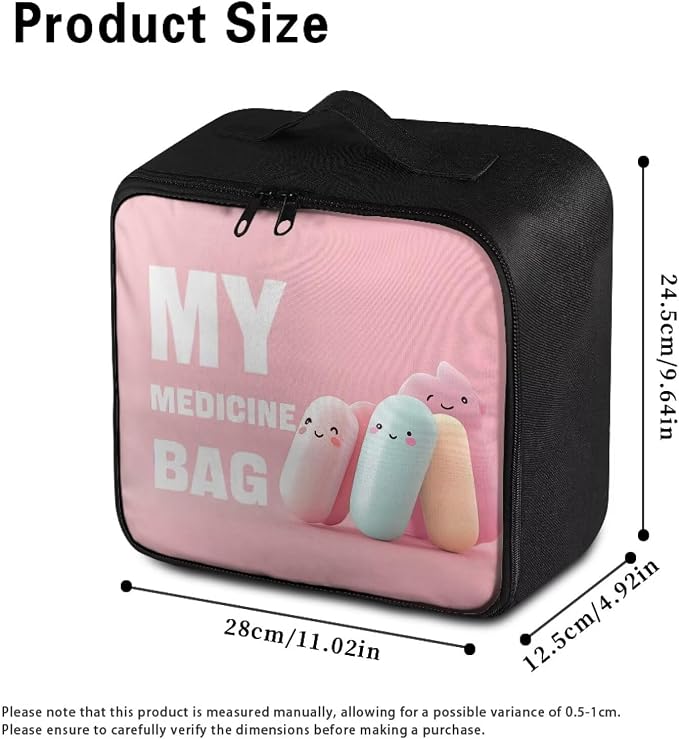 First Aid Kit Bag Empty Pink Color-Coded Emergency Medical Pouch for Hospitals Schools and Home Use Constructed with Tear-Resistant Fabric