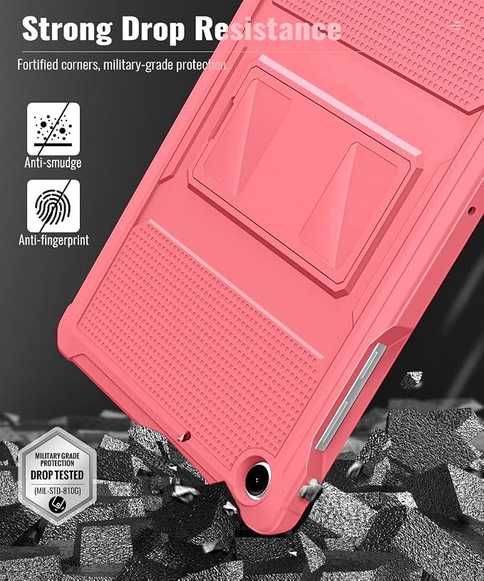 MoKo Shockproof Case Fit Samsung Galaxy Tab A11+ Plus/ A9+ 11 Inch | Full Body Rugged Stand Back Cover with Built-in Screen Protector for Galaxy Tab A11+/ A9+ Tablet, Watermelon Red