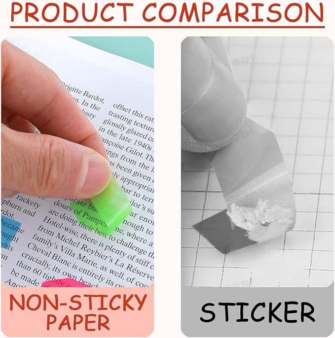 10 Sets of Colored Stickers, Transparent Fluorescent Index Labels, Flag Stickers, Stationery, Children's Gifts, School and Children's Office Supplies, Stickers for Page Marking and Sticky Tabs