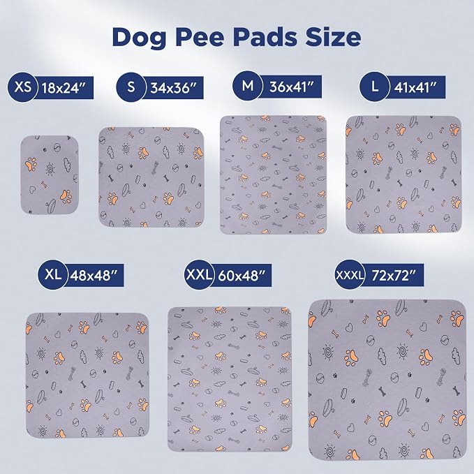 FURTIME Washable Pee Pads for Dogs, Super Absorbent, 2 Pack 34"x36" Purple | Reusable Puppy Pads Pet Training Pads, 100% Waterproof Non-Slip Puppy Pee Pad Whelping Dog Playpen Crate Mat for Potty