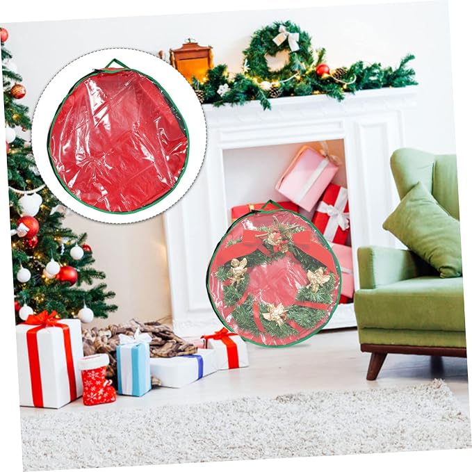 NOLITOY 1pc Christmas Wreath Storage Bag Window Holder for Holiday Garland Organization for Seasonal Decoration Storage