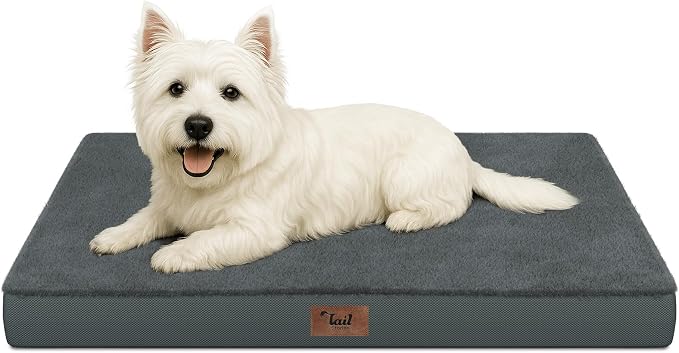Waterproof Orthopedic Dog Crate Bed for Small Dogs & Cats | Egg Crate Foam, Fits 24x18 Crates, TPU Waterproof Layer, Machine Washable 1680D Oxford Cover, Small Pets Up to 20 lbs