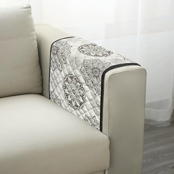 Mandala Sofa Arm Covers Stretch Armrest Covers Washable Couch Arm Cover Stains Resistant Recliner Armchair Cover Anti-Slip Armrest Slipcovers Furniture Protector