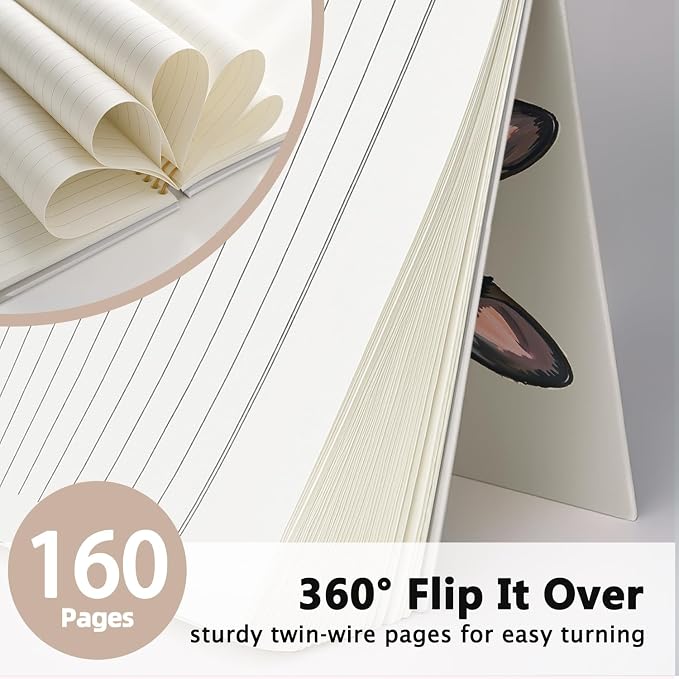 LIANGW Funny French Bulldog Notebook Journal Gifts for Women & Men | Frenchie Gifts for Women, for Coworkers, Hardcover Spiral Notebook 5.5x8.3 Inch